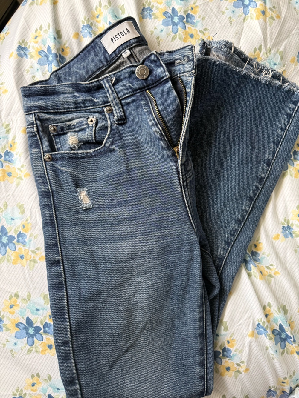 pistola Medium Blue Distressed High-Rise Women's Jeans